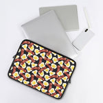 Black Fried Egg And Bacon Pattern Print Laptop Sleeve