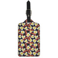 Black Fried Egg And Bacon Pattern Print Luggage Tag