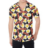 Black Fried Egg And Bacon Pattern Print Men's Shirt