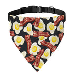 Black Fried Egg And Bacon Pattern Print Over The Collar Dog Bandana