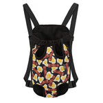 Black Fried Egg And Bacon Pattern Print Pet Carrier Backpack