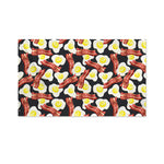 Black Fried Egg And Bacon Pattern Print Polyester Flag