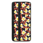 Black Fried Egg And Bacon Pattern Print Refrigerator Handle Covers
