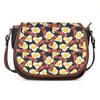 Black Fried Egg And Bacon Pattern Print Saddle Bag