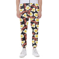 Black Fried Egg And Bacon Pattern Print Joggers