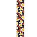 Black Fried Egg And Bacon Pattern Print Table Runner