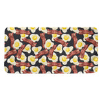 Black Fried Egg And Bacon Pattern Print Towel