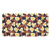 Black Fried Egg And Bacon Pattern Print Towel