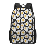 Black Fried Eggs Pattern Print 17 Inch Backpack