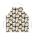 Black Fried Eggs Pattern Print Adjustable Apron