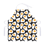 Black Fried Eggs Pattern Print Adjustable Apron