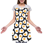 Black Fried Eggs Pattern Print Adjustable Apron