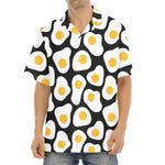 Black Fried Eggs Pattern Print Aloha Shirt