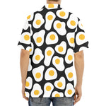 Black Fried Eggs Pattern Print Aloha Shirt