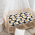 Black Fried Eggs Pattern Print Baby Crib Sheet