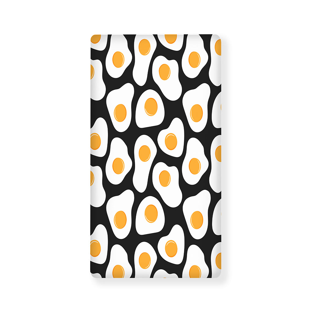 Black Fried Eggs Pattern Print Baby Crib Sheet