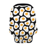 Black Fried Eggs Pattern Print Baby Seat Cover