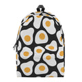 Black Fried Eggs Pattern Print School Backpack