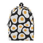 Black Fried Eggs Pattern Print Backpack