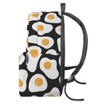 Black Fried Eggs Pattern Print Backpack