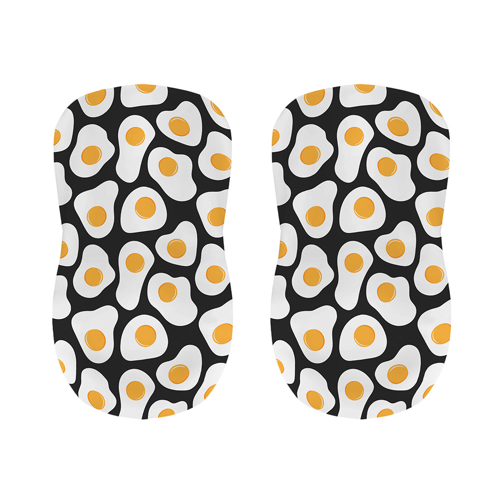 Black Fried Eggs Pattern Print Bar Stool Covers