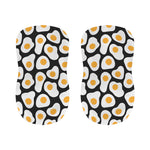 Black Fried Eggs Pattern Print Bar Stool Covers