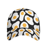 Black Fried Eggs Pattern Print Baseball Cap