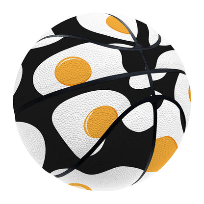 Black Fried Eggs Pattern Print Basketball