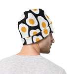 Black Fried Eggs Pattern Print Beanie