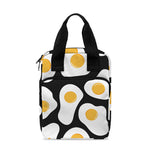 Black Fried Eggs Pattern Print Bible Tote Bag