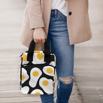 Black Fried Eggs Pattern Print Bible Tote Bag