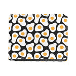 Black Fried Eggs Pattern Print Bifold Wallet