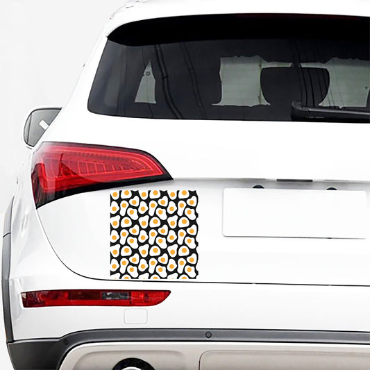 Black Fried Eggs Pattern Print Car Sticker