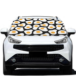 Black Fried Eggs Pattern Print Car Windshield Snow Cover