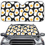 Black Fried Eggs Pattern Print Car Windshield Sun Shade