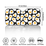 Black Fried Eggs Pattern Print Car Windshield Sun Shade
