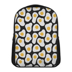 Black Fried Eggs Pattern Print Casual Backpack