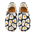 Black Fried Eggs Pattern Print Casual Shoes