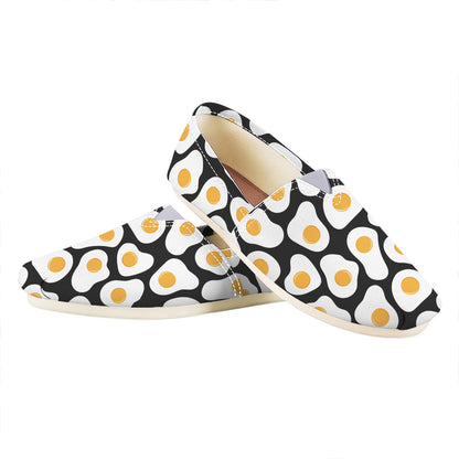 Black Fried Eggs Pattern Print Casual Shoes