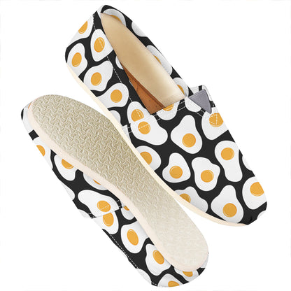Black Fried Eggs Pattern Print Casual Shoes