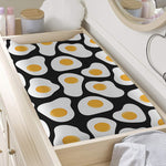 Black Fried Eggs Pattern Print Changing Pad Cover