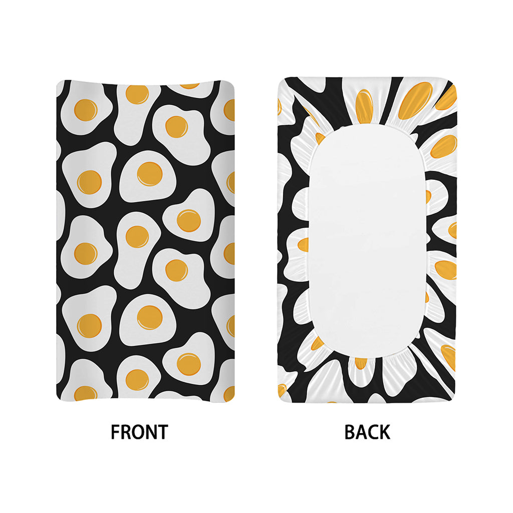 Black Fried Eggs Pattern Print Changing Pad Cover