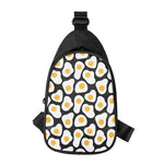 Black Fried Eggs Pattern Print Chest Bag