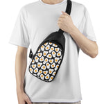 Black Fried Eggs Pattern Print Chest Bag