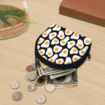Black Fried Eggs Pattern Print Coin Purse