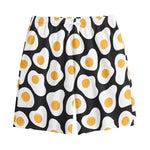 Black Fried Eggs Pattern Print Cotton Shorts