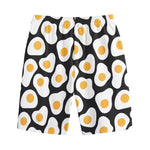 Black Fried Eggs Pattern Print Cotton Shorts