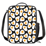Black Fried Eggs Pattern Print Crossbody Lunch Bag