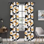 Black Fried Eggs Pattern Print Curtain