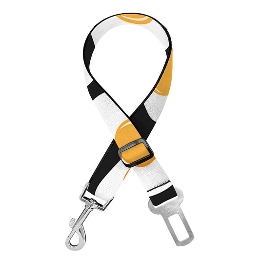 Black Fried Eggs Pattern Print Dog Seat Belt